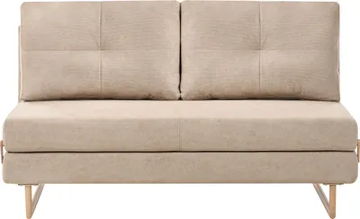 Produktbild von BELIANI Schlafsofa Hellbraun Stoff 3-Sitzer mit Schlaffunktion Verstellbare Rückenlehne Kissen Klappsofa für Gästezimmer