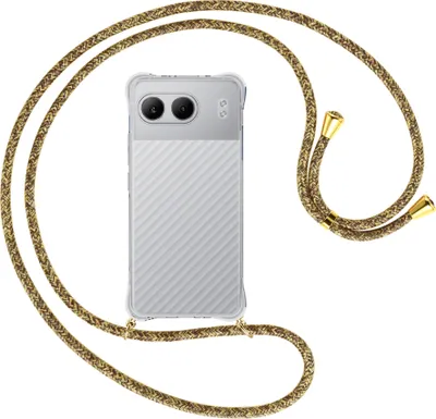 Produktbild von Handykette Backcover-Schutzhülle mit Band (Metall goldfarben) für OnePlus Nord 4 5G - braun+beige