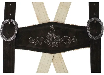 Produktbild von Hosenträger Trachten Lederhosen Klassische Hosenträger Trachtenmode H-Träger, Farbe:Dunkelbraun