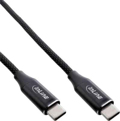Produktbild von InLine Magnetic USB-C Kabel, USB-C Stecker/Stecker, 100W, schwarz, 2m, 2 m, USB C, USB C, USB 2.0, 0,48 Gbit/s, Schwarz