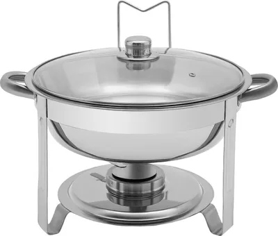 Produktbild von Chafing Dish Buffet Set - Runder Buffetwärmer/Chafer - 5 Qt (4,7 L) - Edelstahl - Silber