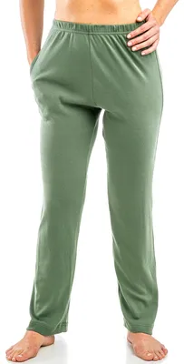 Produktbild von HERMKO 984 Homewear Hose für Damen und Herren aus Baumwolle, Kur, Gymnastik mit Tasche, Farbe:olive, Größe:36/38 (S)