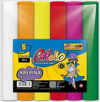 Productafbeelding van Krepina mini, 20x250 cm, 180 gram, 6 intense kleuren - Alfa Pastello