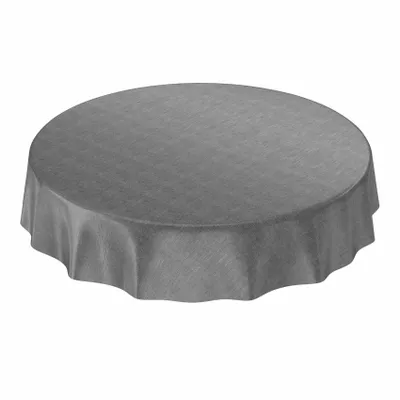 Produktbild von Tischdecke Wachstuch Einfarbig Grau Robust Wasserabweisend Rund 120 cm