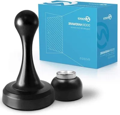 Image de Butées de porte magnétiques - Lot de 4 - Noir - Finition mate