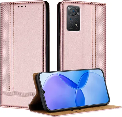 Produktbild von Handyhülle für Xiaomi Redmi Note 11 Pro/Note 11 Pro+ 5G/Note 12 Pro 4G Leder Flip Klappbare Schutzhülle mit Standfunktion Pink