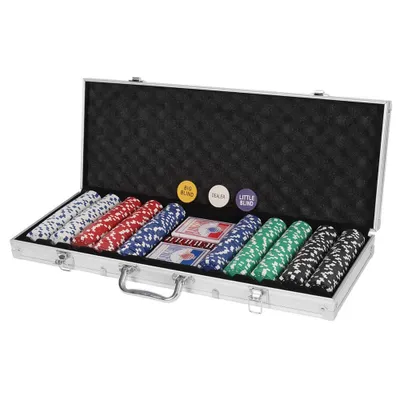 Obrázok produktu pre Pokerová sada 500 kusov v hliníkovom kufríku