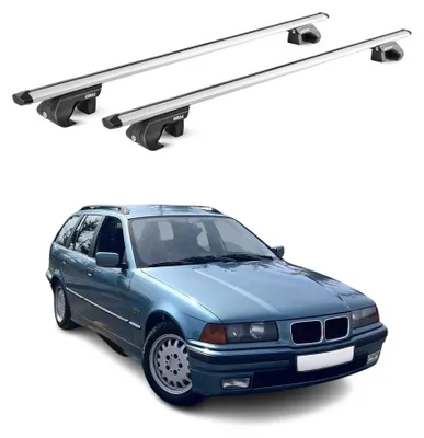 Produktbild von Dachträger Grundtäger für BMW 3er Touring E36 E91 1994-2012 90kg Alu Grau 2x ABE, KI-generiertes Bild