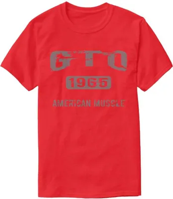 Imagen del producto de Camiseta para hombre/mujer, diseño uni, con el modelo "1965 GTO" de Pontiac, referencia TV21178 (talla XL), color rojo