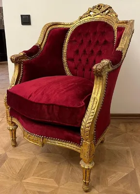 Produktbild von Casa Padrino Barock Wohnzimmer Sessel Bordeauxrot / Antik Gold - Handgefertigter Antik Stil Wohnzimmer Sessel - Wohnzimmer Möbel - Barock Möbel - Edel & Prunkvoll