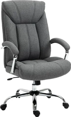Produktbild von Krzesło biurowe Vinsetto z funkcją bujania krzesło z tapicerowanym podłokietnikiem zagłówek regulowana wysokość krzesło do biurka nylon szary 65 x 78 x 110-118 cm