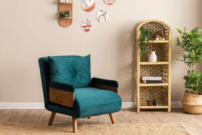 Immagine prodotto di Hanah Home, Cosmo Single - Petrol Green, divano letto a 1 posto, verde petrolio, 100% POLIESTERE, 77 x 70 x 82 cm