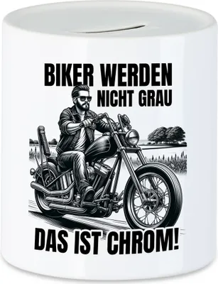 Produktbild von Biker werden nicht grau das ist Chrom Motorradfahrer Spardose - Biker Geschenk