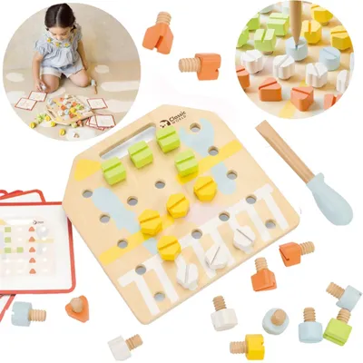 Zdjęcie produktu dla CLASSIC WORLD Drewniana Tablica Manipulacyjna Układanka Logiczna