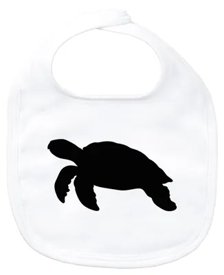 Produktbild von Huuraa Baby Lätzchen Schildkröte Silhouette White Klettverschluss Baumwolle Latz Geschenkidee