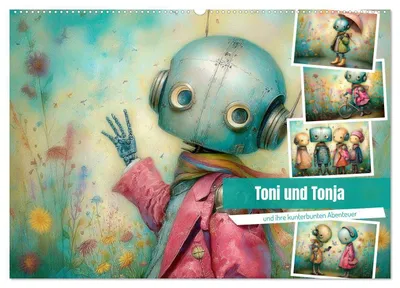Produktbild von Toni und Tonja und ihre kunterbunten Abenteuer (Wandkalender 2027 DIN A2 quer), CALVENDO Monatskalender