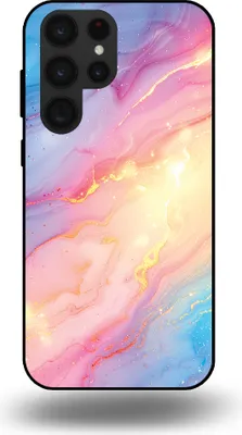 Produktbild von Smartphonica Handyhülle geeignet für Samsung Galaxy S22 Ultra mit Regenbogen Glitter Marmor Print - TPU Backcover Case Regenbogen Glitter Marmor Design