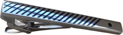 Produktbild von Krawattenklammer Clip klassisch elegant Messing - Silber schwarzen