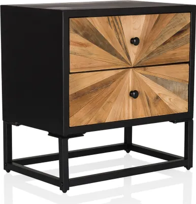 Produktbild von hjh LIVING Sideboard SANTJAGO BLACK SUN S Kommode Schrank Knopfgriff 50.5 x 49.0 x 32.0 cm