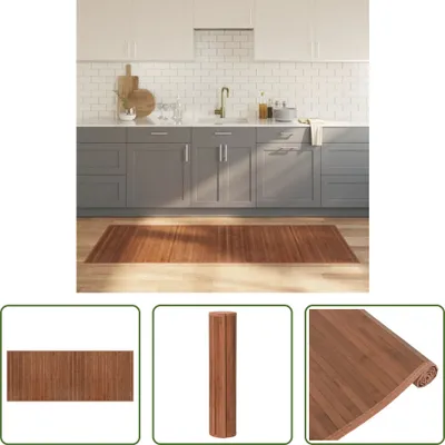 Immagine prodotto di The Living Store Tappeto rettangolare marrone 80x200 cm Bamboo