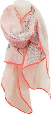 rosa Schal mit Bunt mit Neon Rand