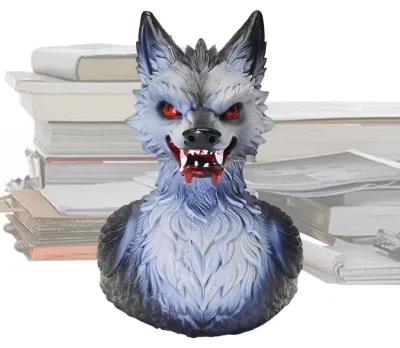 Zdjęcie produktu dla Figurka wilkołaka wykonana z żywicy, idealna do dekoracji na Halloween