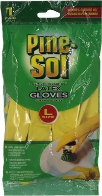 Zdjęcie produktu dla Pine Sol | Rękawice lateksowe - rozmiar L - 1 para - Rękawice gumowe - Rękawice domowe