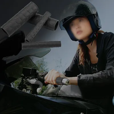 Produktbild von Gumové rukojeti řídítek motocyklu - Protiskluzové, měkké gumové kryty rukojetí - 1 pár v černé barvě - Ideální pro motocykly
