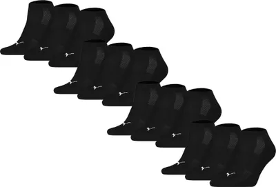 Produktbild von PUMA Uni Sneakersocken, 12er Pack - Cushioned Sneaker 12P, Logo, einfarbig Schwarz 43-46
