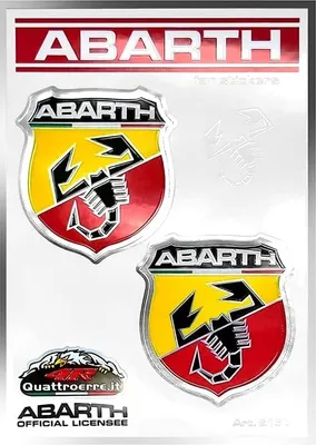 Produktbild von Abarth Chromaufkleber Offizielle 2 Schild, Tischmaße 94 x 131 mm
