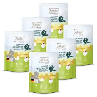 Immagine prodotto di MjAMjAM Cat - Chicks+Friends Pouch 6x300g | Huhn & Spinat