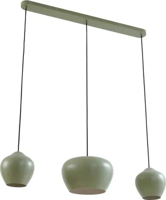 Produktbild von Lucande Hängeleuchte Malisa, grün, 3-fl., Metall, Länge 90cm