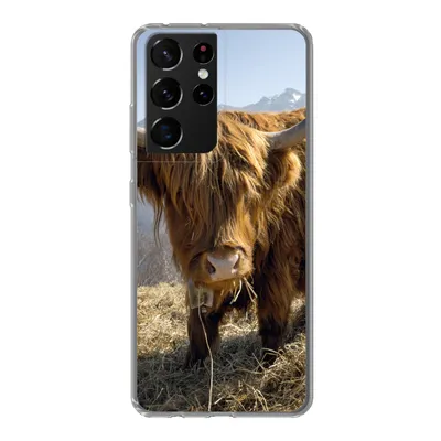 Produktbild von MuchoWow® Handyhülle Schutzhülle Hülle für Samsung Galaxy S21 Ultra Schottischer Highlander - Berg - Schnee Silikon Softcase Handy Hülle - Mobiltelefon