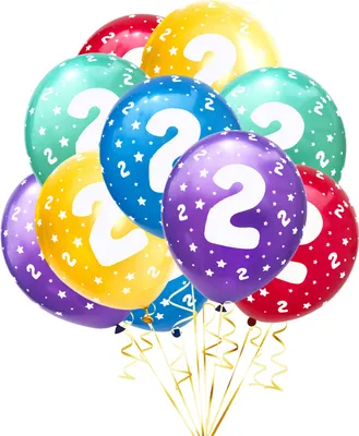 Produktbild von Oblique Unique Luftballon Set Zahl 2 für 2. Geburtstag Kindergeburtstag Party 10 Deko Ballons Geburtstagsdeko bunt