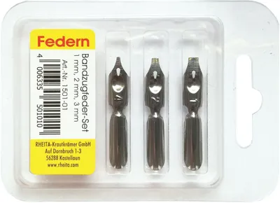 Produktbild von Rheita Federnset, Bandzug, 1.0+2.0+3.0 mm, 3 Stück in Klarsichtbox