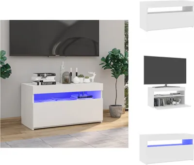 Produktbild von vidaXL TV-Schrank mit LED-Leuchten Weiß 75x35x40 cm -  TV-Möbel