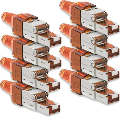 Produktbild von Netzwerkstecker Cat7 CAT 7 RJ45 Stecker 8x Steckverbinder werkzeuglos geschirmt