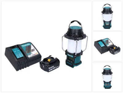 Zdjęcie produktu dla Makita DMR 055 RF1 radiotelefon akumulatorowy 18 V FM z latarką 360° + 1x akumulator 3,0 Ah + ładowarka