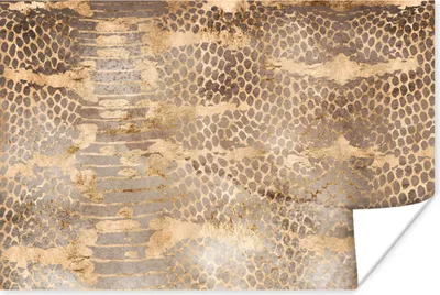 Produktbild von MuchoWow® Poster Tiermuster - Gold - Schlange 90x60 cm - Schlafzimmer