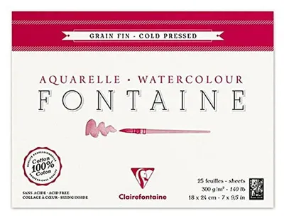 Produktbild von Clairefontaine 96413C Malblock Fontaine 12x18cm 25 Blatt 300g Weiß