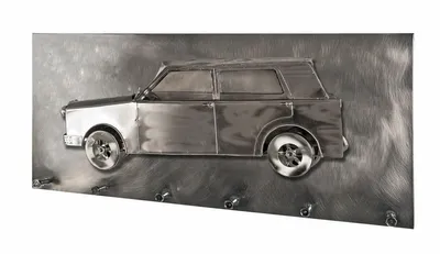 Obrázok produktu pre Nástenný vešiak Haku, čierna s niklovým povrchom – rozmery: 80 cm x 13 cm x 35 cm; 32817