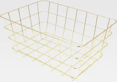 Produktbild von Aufbewahrungskorb Dekokorb Obstkorb | Metall | Goldfarben | B 30 cm x H 21 cm x T 14 cm