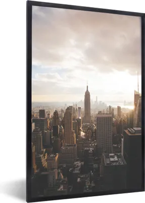 Produktbild von MuchoWow® MuchoWow® Gerahmtes Poster New York - Architektur - Licht 40x60 cm - Poster mit zchwarzem Bilderrahmen - Papierdruck - Wandbilder