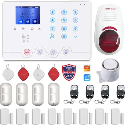 Image de Système d'alarme sans fil Wi-Fi et 4G pour la maison, avec contrôle via une application et sirène intégrée