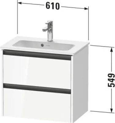 Produktbild von Duravit K25255055550000 Ketho2 WTU WH Cp 610x390x549 Ei