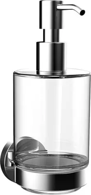 Image de Distributeur de savon rond emco, récipient en verre cristal, modèle mural, 432100100