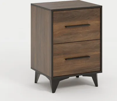 Produktbild von Furniture24 Nachttisch Frida SN Nachtschrank mit 2 Schubladen Shirin Nußbaum