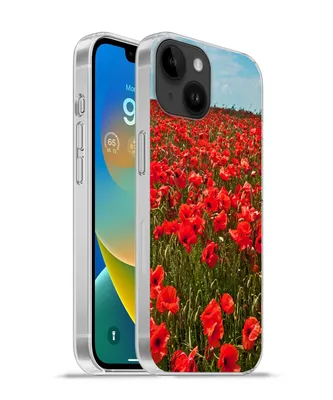 Produktbild von MuchoWow® Handyhülle Schutzhülle Hülle für Apple iPhone 14 - Softcase Eine Wiese voller Mohnblumen Silikon Softcase Handy Hülle - Mobiltelefonhülle