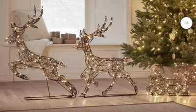 Obrázek produktu pro DECOLED LED světelní jeleni a sáně, 180 x 86 x 18 cm, teple bílá