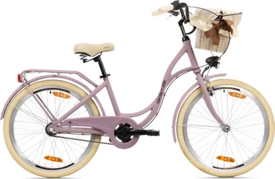 Produktbild von Goetze Style 24 Zoll Kinder Citybike, 14 Zoll Aluminium Tiefeinsteigerrahmen, 3-Gang Shimano Nexus, Rücktritt, V-Bremse, LED, Rattankorb